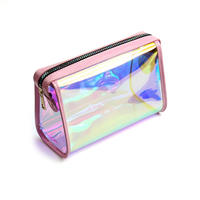 Holographic cosmetic bag rainbow effect fashion makeup bag transparent storage bag