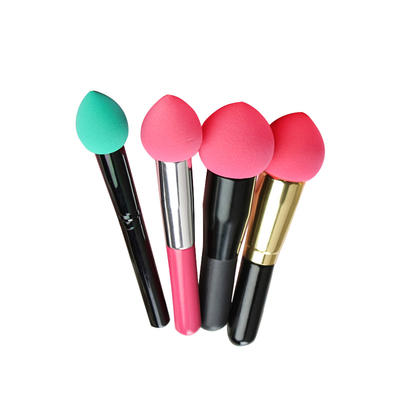 Washable latex free cosmetic blender sponge makeup powder puff with stick